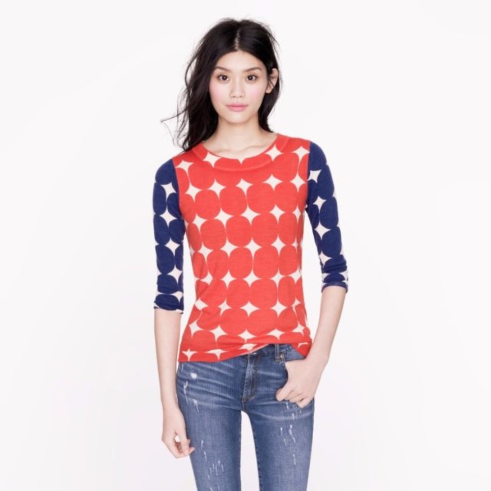 J. CREW Merino Tippi sweater in pop art dot #Z20